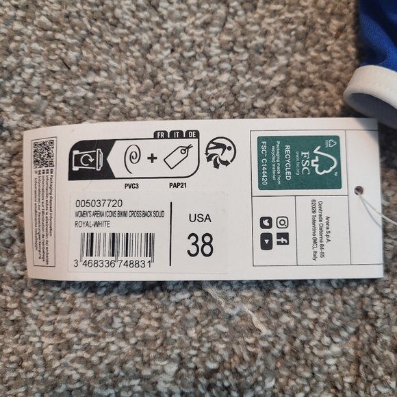 Women's Arena Icons Bikini Cross Back Size 38 - Picture 3 of 3